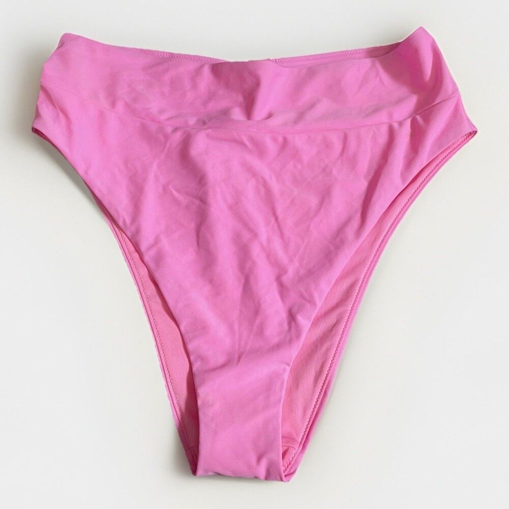 Aerie High Cut Cheeky Pink Bikini Bottom Large NWT